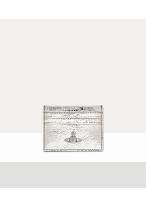 Vivienne Westwood Flat Card Holder Metallic Crinkle Warm-silver One Size Women