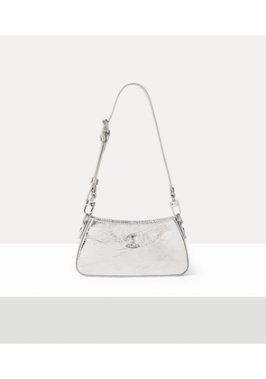 Vivienne Westwood Tasha Shoulder Phone Bag Metallic Crinkle Warm-silver