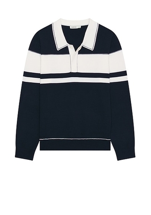SIMKHAI Louis Striped Popover in Midnight Ivory - Black. Size M (also in ).