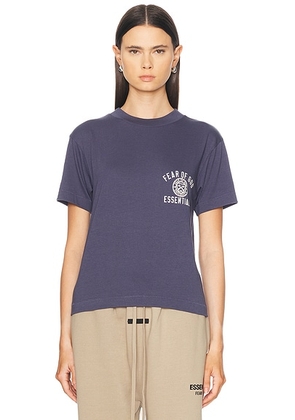 Fear of God ESSENTIALS Crewneck T-Shirt in Marine - Blue. Size S (also in XS).
