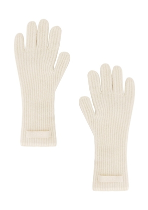 JACQUEMUS Les Gants Gros Grain in Off White - White. Size all.