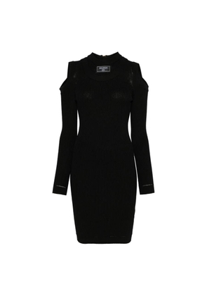 Balmain Siganture Logo Patch Knit Mini Dress