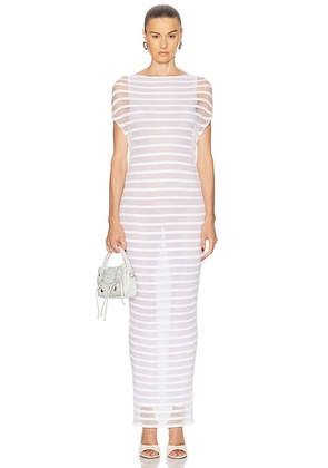 Jean Paul Gaultier Mariniere Striped Long Dress in White - White. Size XS (also in ).