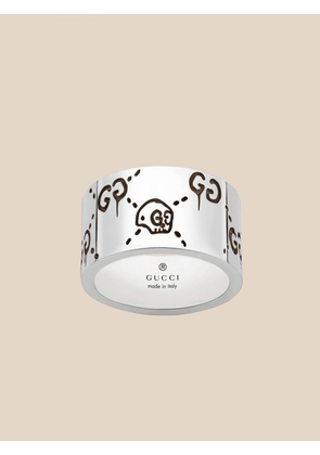 Gucci Ghost 12 mm ring in silver with aureco finish