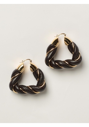 Bottega Veneta earrings with circles in woven leather