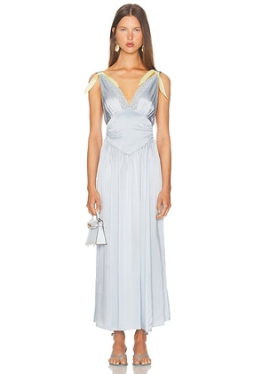 Helsa The Silk Celeste Dress in Powder Blue - Baby Blue. Size XL (also in L, M).