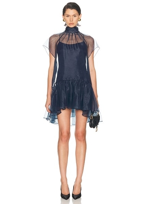 SIMKHAI Beaux Tiered Mini Dress in Midnight - Navy. Size 4 (also in 8).