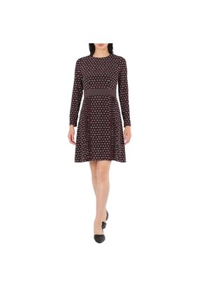 Burberry Spot Print Long-sleeve Silk Dress