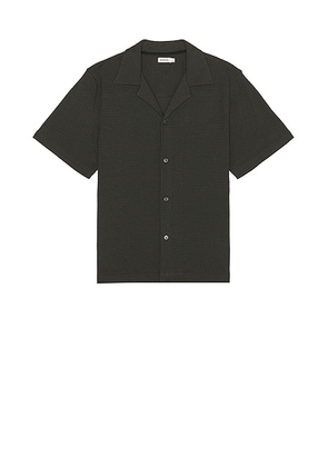 SIMKHAI Troy Short Sleeve Shirt in Dark Army - Army. Size S (also in ).