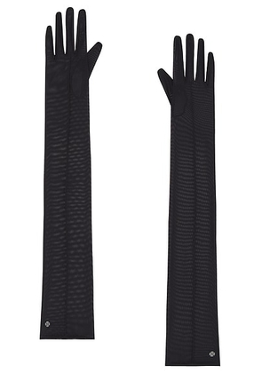 HANDSOME STOCKHOLM Mesh Long Gloves in Black - Black. Size XS/S (also in ).