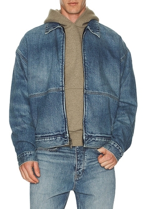 Fear of God ESSENTIALS Denim Trucker Jacket in Classic Blue - Blue. Size S (also in ).
