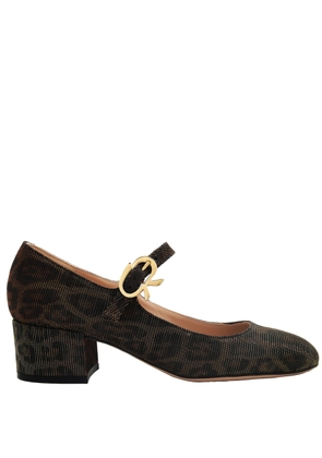 Gianvito Rossi Leopard Print Mary Ribbon Pumps, Brand Size 37 ( US Size 7 )