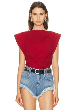 Isabel Marant Maisan Top in Cherry - Red. Size S (also in XL, XS).