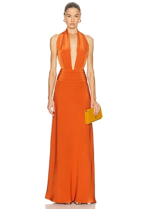 ILA Tina V Neck Dress in Orange - Orange. Size 34 (also in 36, 38, 40).