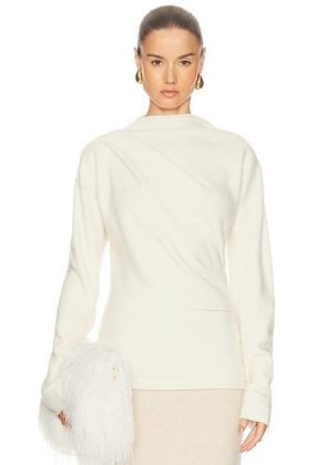 Helmut Lang Slouchy Crew Top in Ivory - Ivory. Size L (also in M, XL, XS).