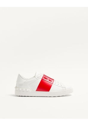 Valentino Garavani Calfskin Open Sneaker Man WHITE/RED 39
