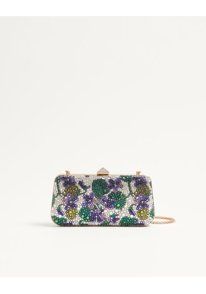 Valentino Garavani Carry Secrets Minaudiere With Rhinestone Floral Motif Woman MULTICOLOUR/CRYSTAL UNI