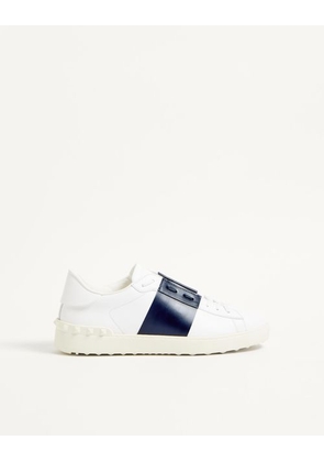 Valentino Garavani Calfskin Open Sneaker Man WHITE/BLUE 38