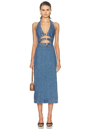 Cult Gaia Estelle Dress in Stone Wash - Blue. Size 10 (also in 2, 4, 6).