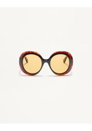 Valentino Dramatic Round 1960s Acetate Glasses Woman HAVANA BEIGE 54