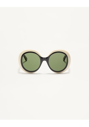 Valentino Dramatic Round 1960s Acetate Glasses Woman BLACK/IVORY 54