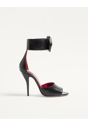 Valentino Garavani Drip Rose Kidskin Sandal With Crystals 105Mm Woman BLACK 35