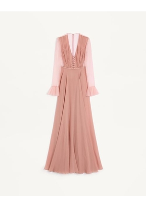 Valentino Light Georgette Long Dress Woman LIGHT PINK 36