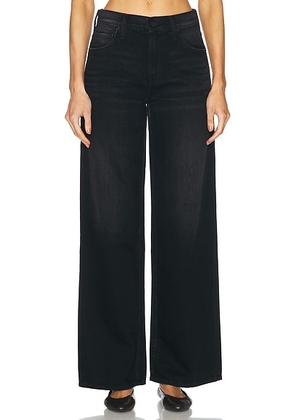 MOTHER The Spinner Zip Sneak Jeans in Black Magic - Black. Size 24 (also in 27, 28).