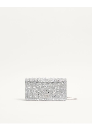 Valentino Garavani Mini Vlogo Signature Crossbody Bag with Sparkling Embroidery Woman CRYSTAL UNI
