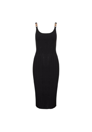 Versace Medusa Strap Ribbed Midi Dress, Brand Size 36 ( US Size 0 )