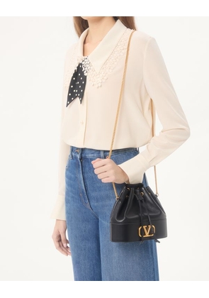 Valentino Garavani Mini Bucket Bag In Nappa With Vlogo Signature Chain Woman BLACK UNI