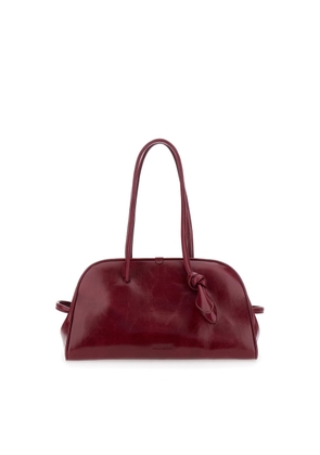 Jacquemus turismo Bordeaux Shoulder Bag With Double Handles And Logo Lettering On The Front In Leather