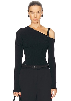 Moschino Jeans Party Long Sleeve Top in Black - Black. Size XS (also in ).