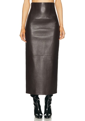 KHAITE Loxley Skirt in Mud - Brown. Size 0 (also in ).