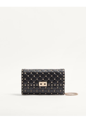 Valentino Garavani Rockstud Spike Nappa Leather Crossbody Clutch Bag Woman BLACK UNI