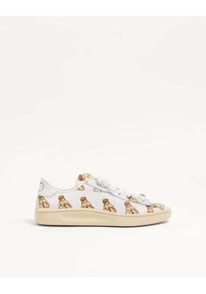 Valentino Garavani Royco Trainer In Nappa Calfskin With Petit Charles Pattern Woman WHITE/MULTICOLOUR 35