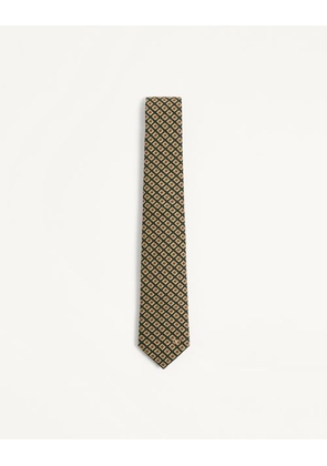Valentino Garavani Valentie Cotton Jacquard Tie with Chamber Pattern and Vlogo Signature Detail Man MULTICOLOUR UNI