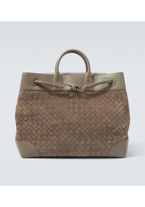 Bottega Veneta Andiamo Voyager suede and leather tote bag