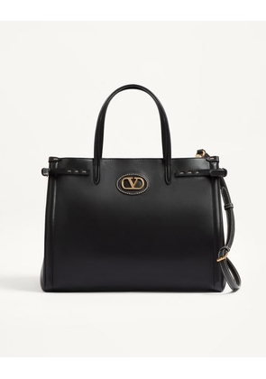 Valentino Garavani Valentino Garavani Antibes Medium Calfskin Shopping Bag Man BLACK UNI