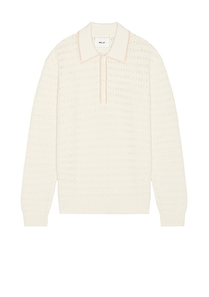 NN07 Josh Long Sleeve Polo 6636 in Ivory - Ivory. Size M (also in ).