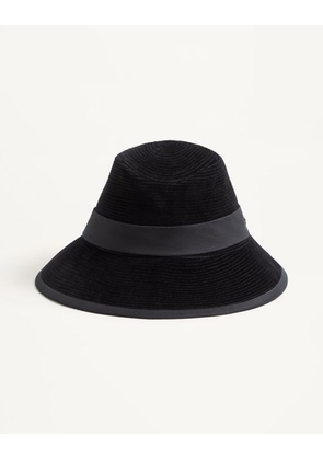 Valentino Garavani VLogo Signature Cotton Hat. Woman BLACK 55