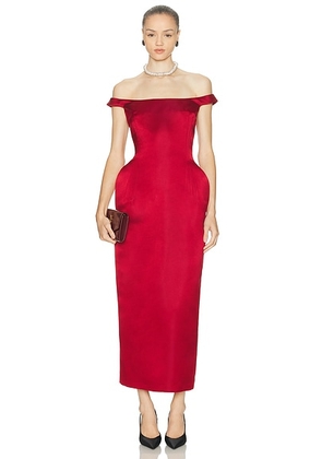Magda Butrym Off The Shoulder Long Dress in Bordeaux - Red. Size 38 (also in ).