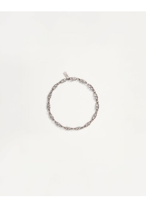 Valentino Garavani Vlogo Signature Metal Bracelet Man PALLADIUM L