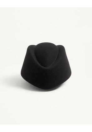 Valentino Garavani Vlogo Signature Merino Wool Hat Man BLACK 59