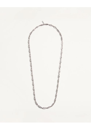 Valentino Garavani Vlogo Signature Metal Necklace Man PALLADIUM UNI