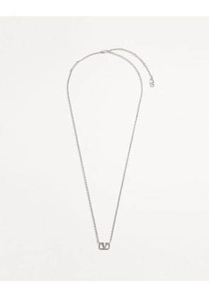 Valentino Garavani Vlogo Signature Metal Necklace Man TRANSPARENT UNI