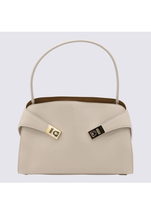 Ferragamo Light Grey Leather Hug Soft Shoulder Bag