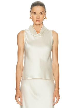 LESET Barb Sleeveless Cowl Neck Top in Creme - Cream. Size S (also in XS).