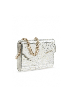 Jimmy Choo Ladies Champagne Coarse Glitter Acrylic Clutch Bag