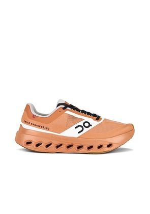 On Cloudsurfer Next Z5 Sneakers in Canyon & White - Coral. Size 11.5 (also in 12).